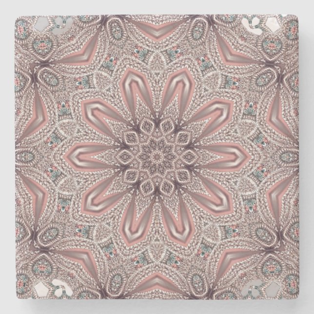 Pink Ornamental Stone Coaster (Front)