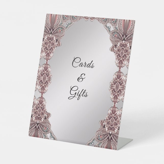 Pink Ornamental Tabletop Signs (Front)