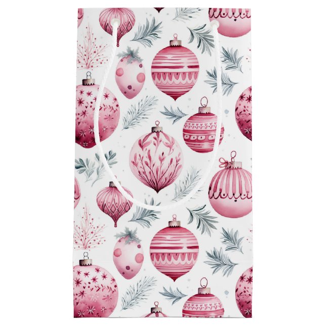 Pink ornaments small gift bag (Front)