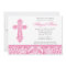 Pink Ornate Cross Damask Girl Baptism Christening