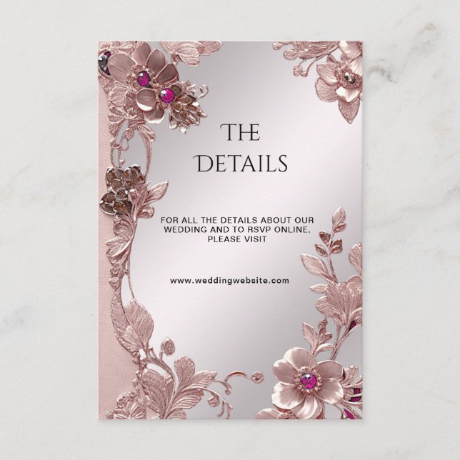 Pink Ornate Floral Detail Enclosure Card (Front)