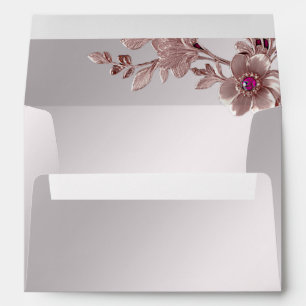 Pink Ornate Floral Envelope