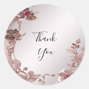 Pink Ornate Floral Sticker