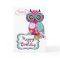 Pink Ornate Retro Floral Owl Happy Birthday Card