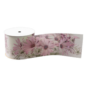 Pink Osteospernum Grosgrain Ribbon