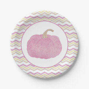 Pink Our Little Pumpkin Paper Plate