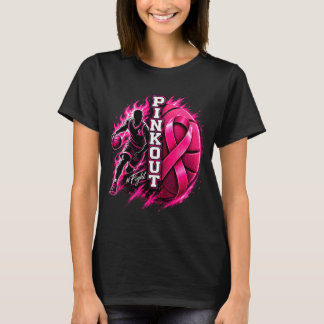 Pink out basketball breast cancer awareness month T-Shirt
