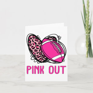 Pink Out Breast Cancer Awareness Bleached Footbyll Card
