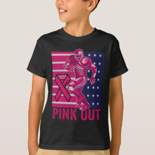 Pink Out Breast Cancer Awareness Football Breast C T-Shirt