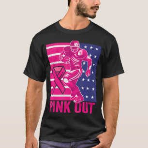 Pink Out Breast Cancer Awareness Football Breast T-Shirt