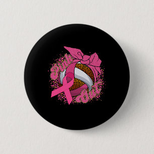 Pink Out Breast Cancer Leopard Volleybyll Byll Pin