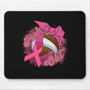 Pink Out Breast Cancer Leopard Volleybyll Byll Pin Mouse Mat
