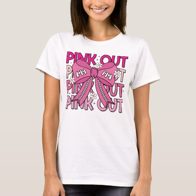 Pink Out Breast Cancer Women Breast Cancer Warrior T-Shirt (Front)