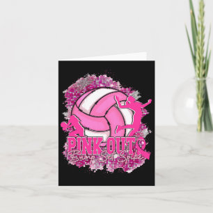 Pink Out Bump Set Spike Volleybyll Breast Cancer A Card