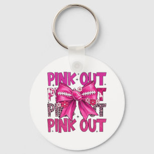 Pink Out Football Shirt With Bow For Women Girls _ Key Ring