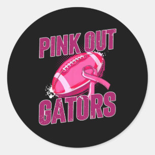 Pink Out Football Tackle Breast Cancer Classic Round Sticker