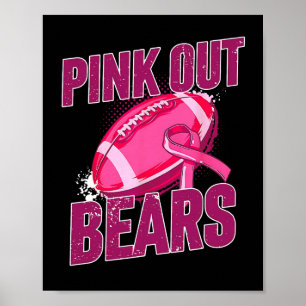Pink Out Football Tackle Breast Cancer  Poster