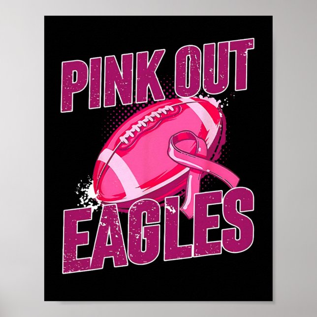 Pink Out Football Tackle Breast Cancer  Poster (Front)