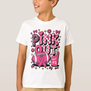 Pink Out Footbyll Game Cheer Breast Cancer Awarene T-Shirt