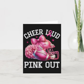 Pink Out Footll Pink Ribbon Cheer Breast Cancer Aw Card