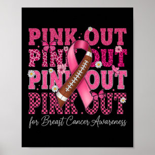 Pink Out Footll Team Breast Cancer Awareness Pink Poster