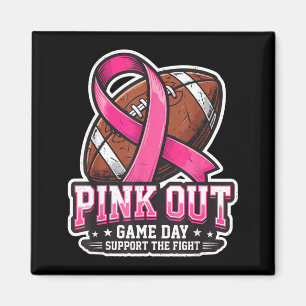 Pink Out Game Day Support Football Ribbon Magnet