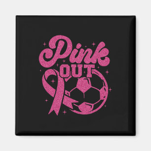 Pink Out Kick For A Cure Soccer Breast Cancer Pink Magnet