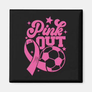 Pink Out Kick For A Cure Soccer Breast Cancer Pink Magnet