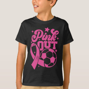 Pink Out Kick For A Cure Soccer Breast Cancer Pink T-Shirt