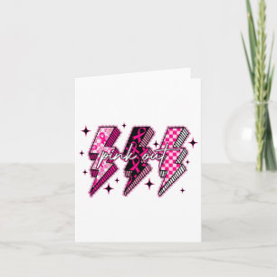 Pink Out Lace Lightning Halloween Breast Cancer Aw Card