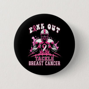 Pink Out Tackle Breast Cancer Awareness American 6 Cm Round Badge