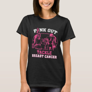 Pink Out Tackle Breast Cancer Awareness American F T-Shirt