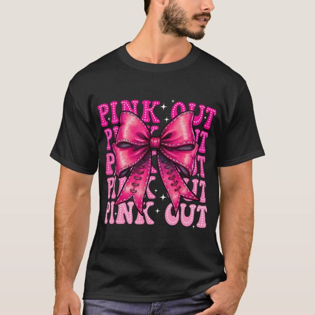 Pink Out Tackle Breast Cancer Awareness American T-Shirt (Front)