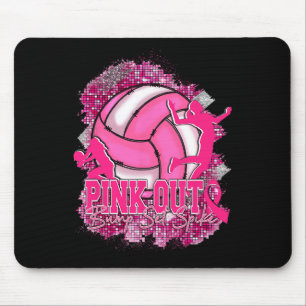 Pink Out Volleybyll Pink Ribbon Breast Cancer Awar Mouse Mat