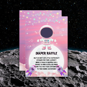 Pink Outer Space Little Explorer Baby Shower Enclosure Card
