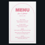 Pink Outline Bold Type Wedding menu card<br><div class="desc">Designed to coordinate with our Bold Type Collection,  this modern menu features outline bold type text in pink & fuchsia accents. For more advanced customisation of this design,  e.g. changing layout,  font or text size please click the "CUSTOMIZE" button above. Please contact me for any questions!</div>