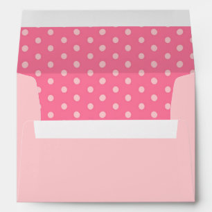 Pink Outside Light Pink Polka Dot inside Envelope