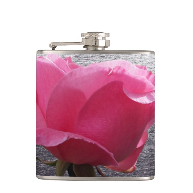 pink over grey hip flask (Front)