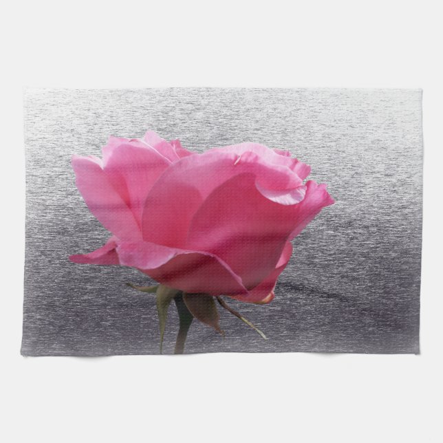 pink over grey tea towel (Horizontal)