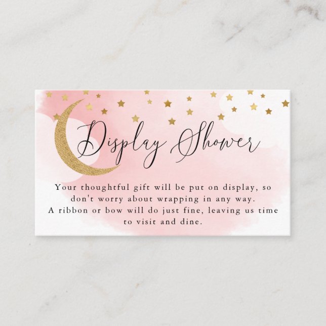 Pink Over the Moon Display Shower Card (Front)