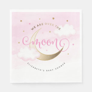Pink Over the Moon Paper Napkins