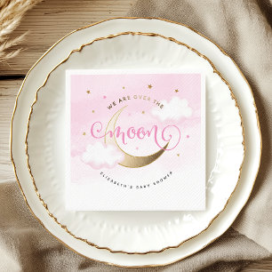 Pink Over the Moon Paper Napkins