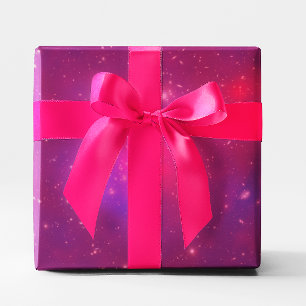 Pink Overlay Galaxy Cluster Wrapping Paper