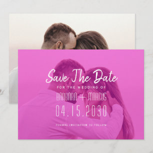 Pink Overlay Photo Save The Date