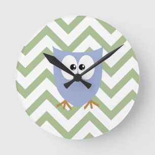 Pink Owl Baby Girl Nursery Bedroom Round Clock