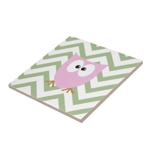 Pink Owl Baby Girl Tile