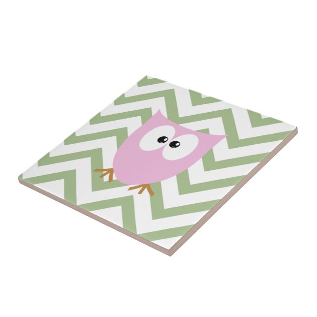 Pink Owl Baby Girl Tile (Side)