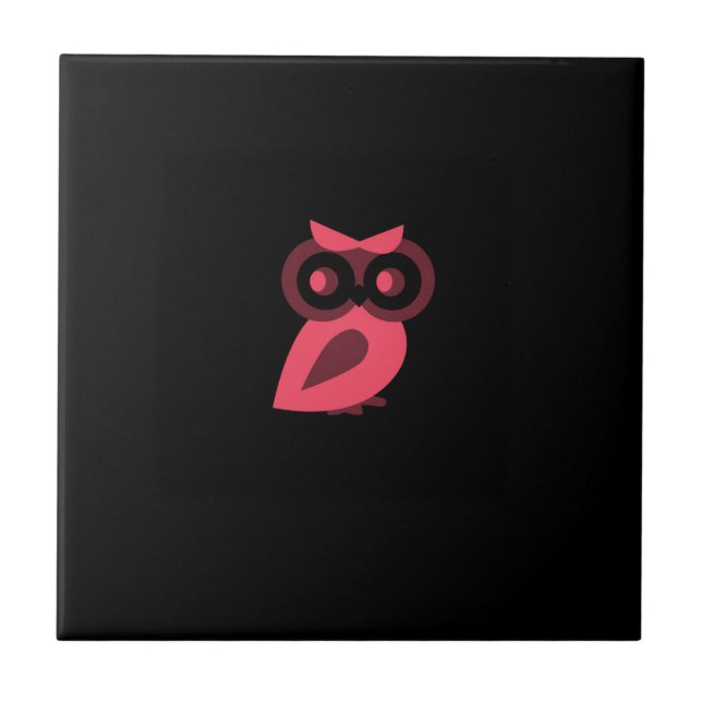Pink Owl Ceramic Tile (Front)