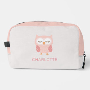 'Pink Owl', cute & whimsical customised girls Dopp Kit