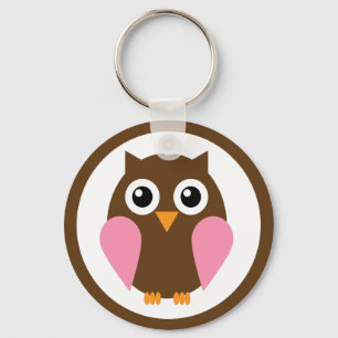 Pink Owl Key Ring